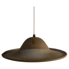 Medium Vintage Perforated Brass Pendant Light
