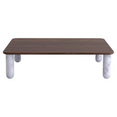 Mesa baja "Sunday" mediana de nogal y mármol blanco, Jean-Baptiste Souletie