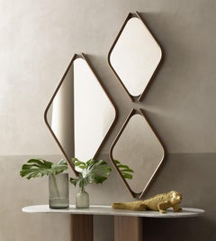 Medium Walnut Wood Eye Mirror by Morica Design
