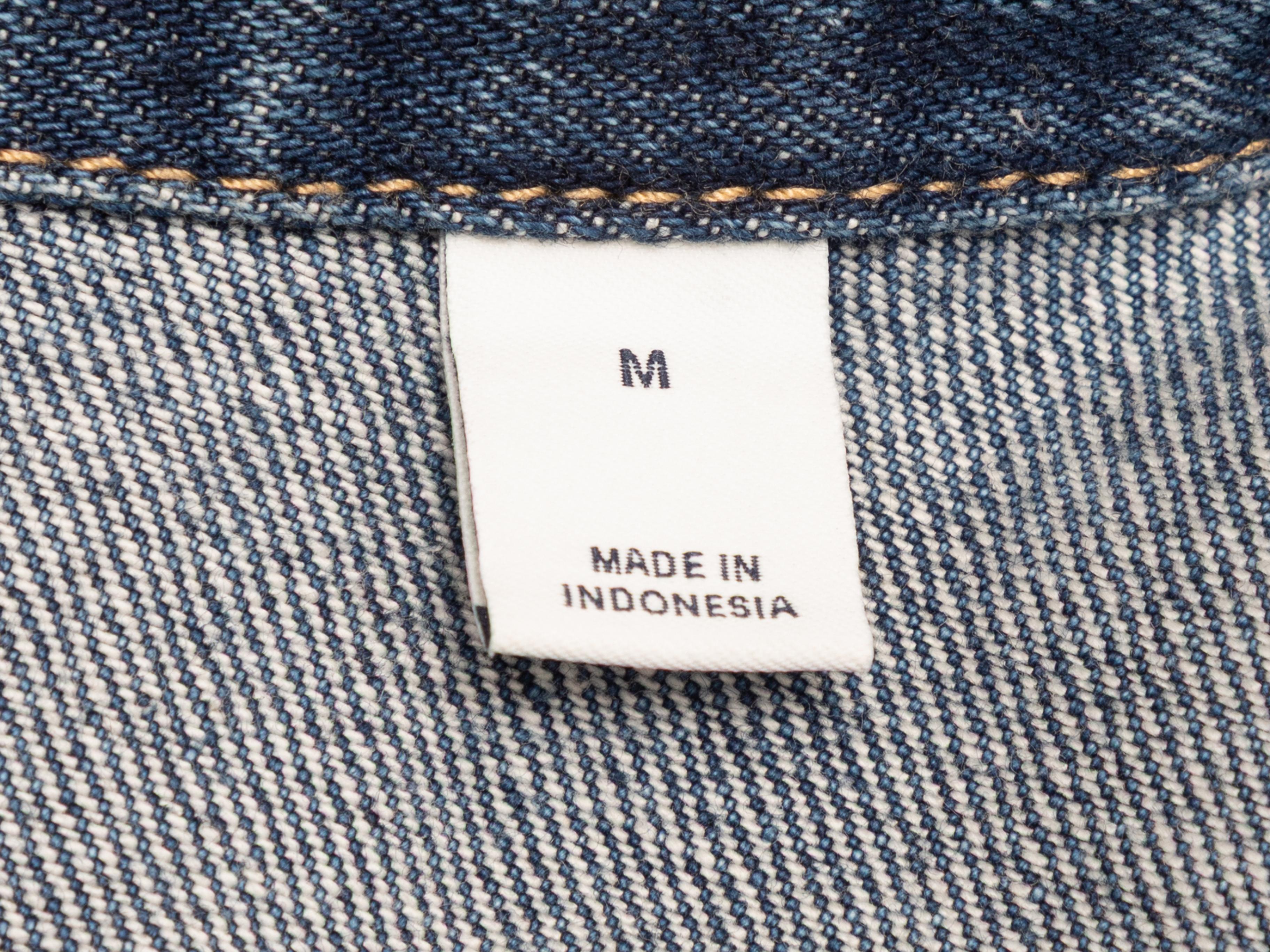 Blu Giacca di jeans asimmetrica Cult Gaia a lavaggio medio, taglia US M. in vendita