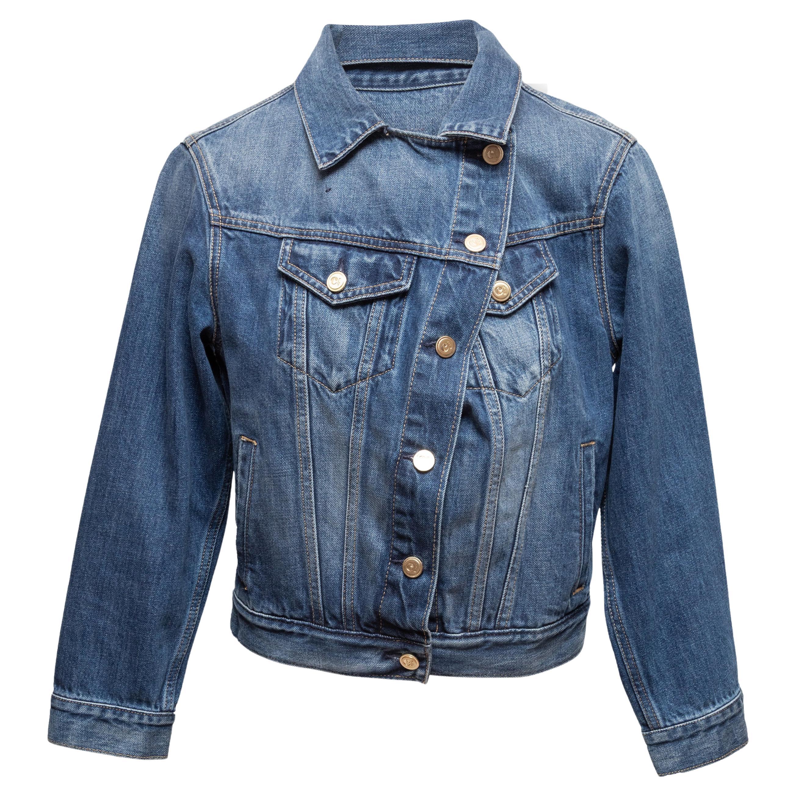 Veste en jean asymétrique Cult Gaia, délavage moyen, taille US M
