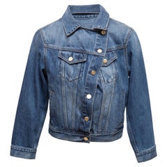 Giacca di jeans asimmetrica Cult Gaia a lavaggio medio, taglia US M.