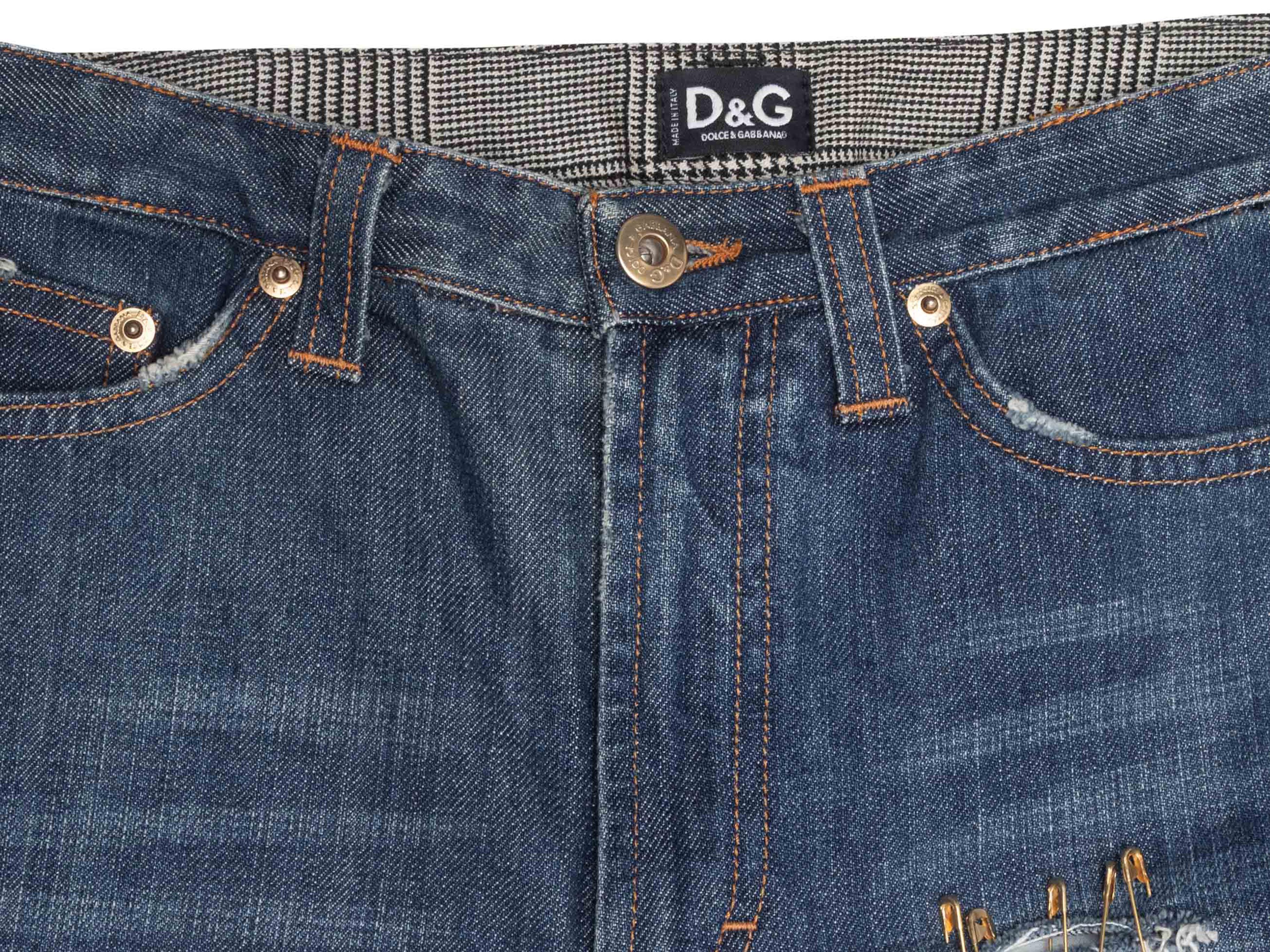 Pantalon patchwork Denim & Glen Plaid D&G moyennement délavé Taille IT 42 en vente 1
