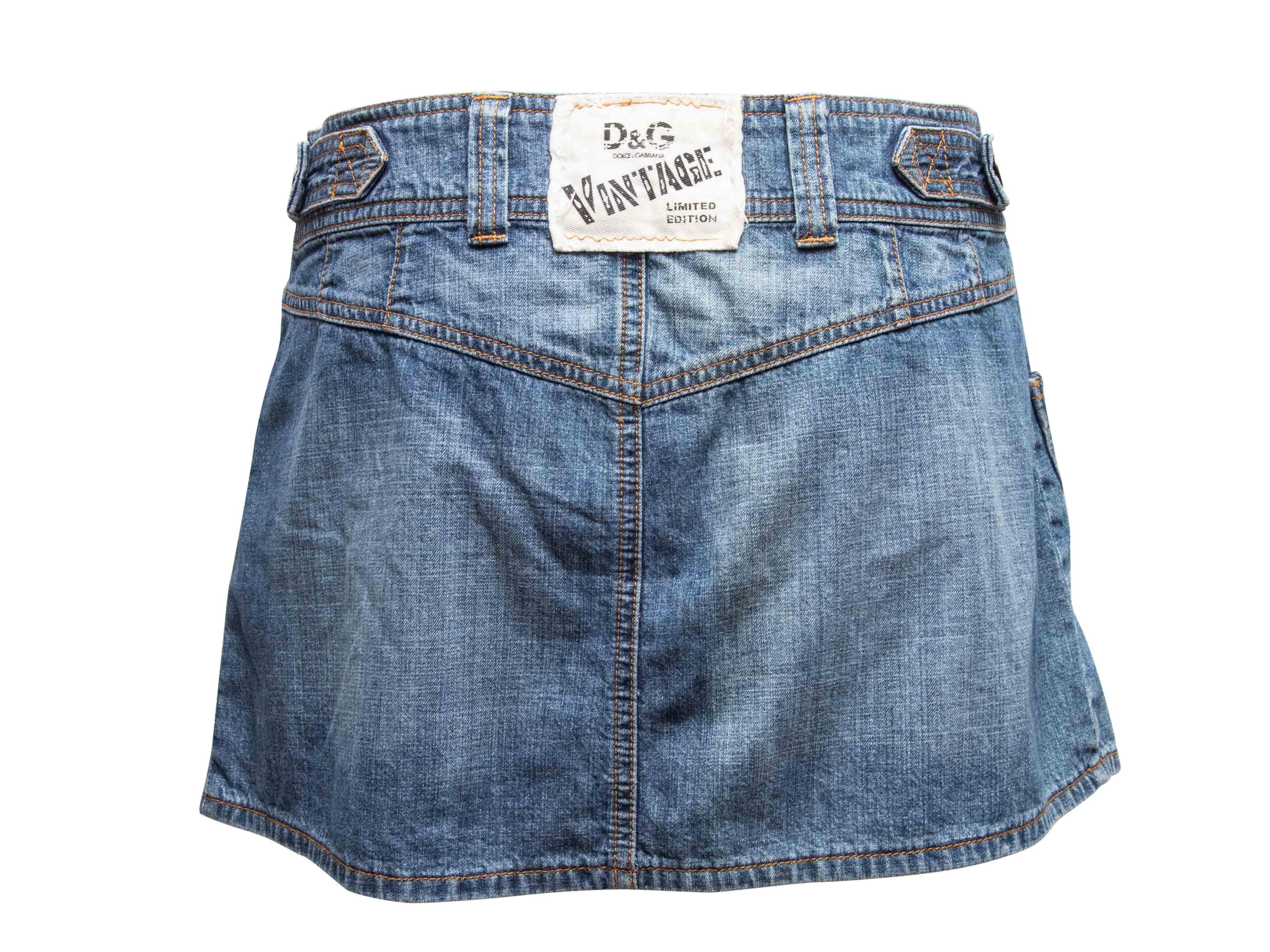 Minifalda vaquera Dolce & Gabbana lavado medio Talla IT 44 Gris en venta