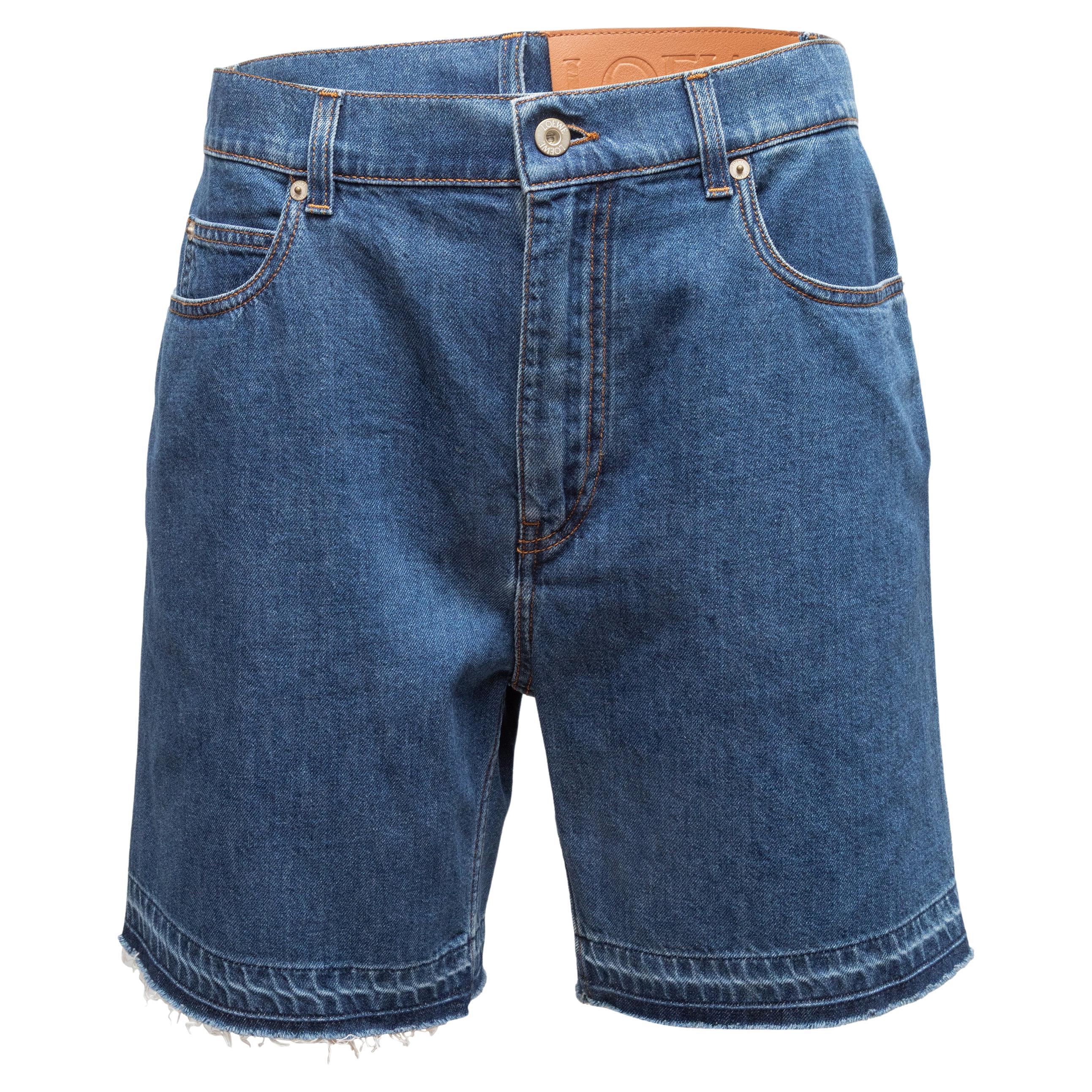 Medium Wash Loewe Denim Knielange Shorts Größe EU 50 im Angebot