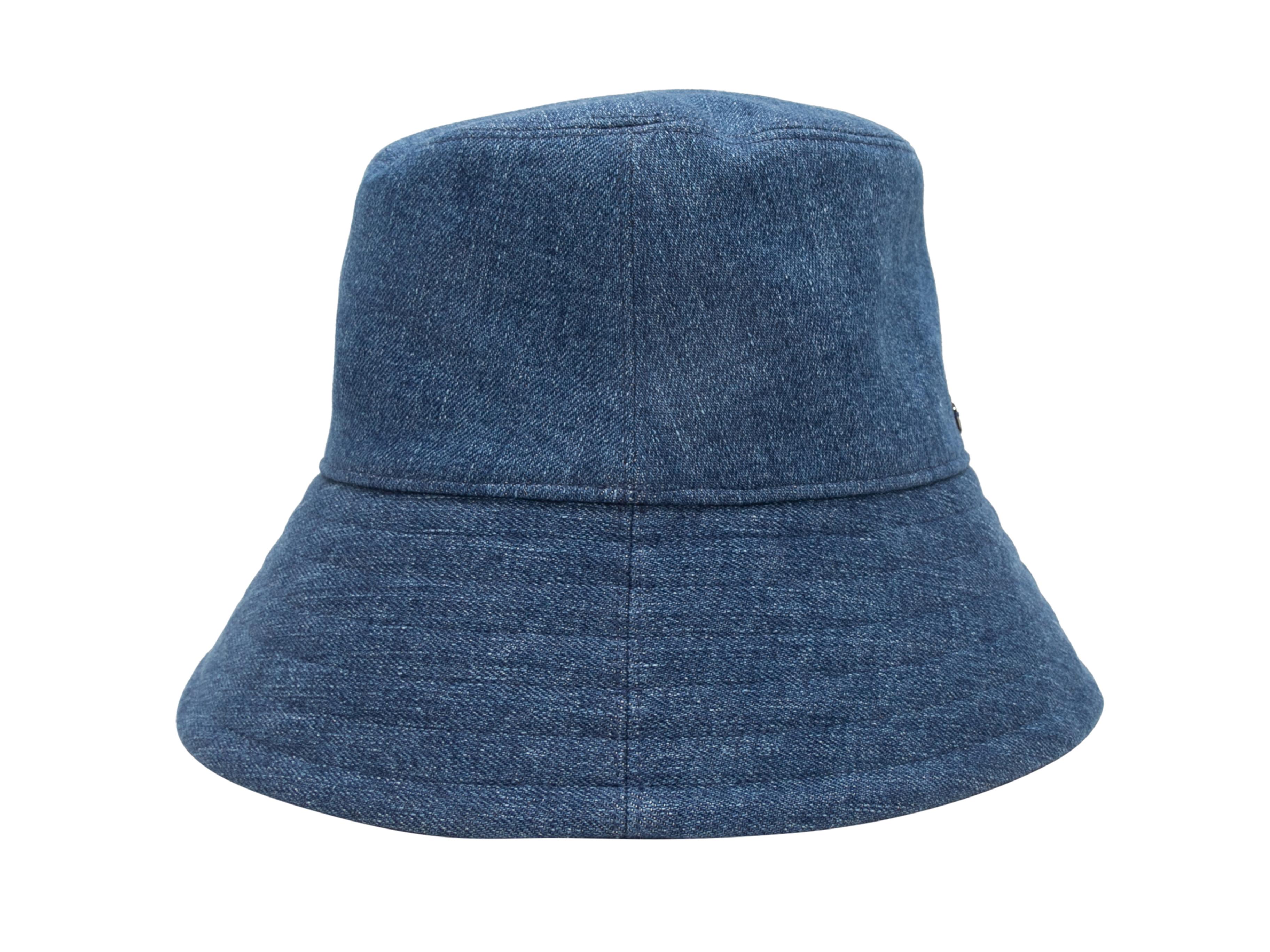 Medium wash denim bucket hat by Loro Piana. 3.25