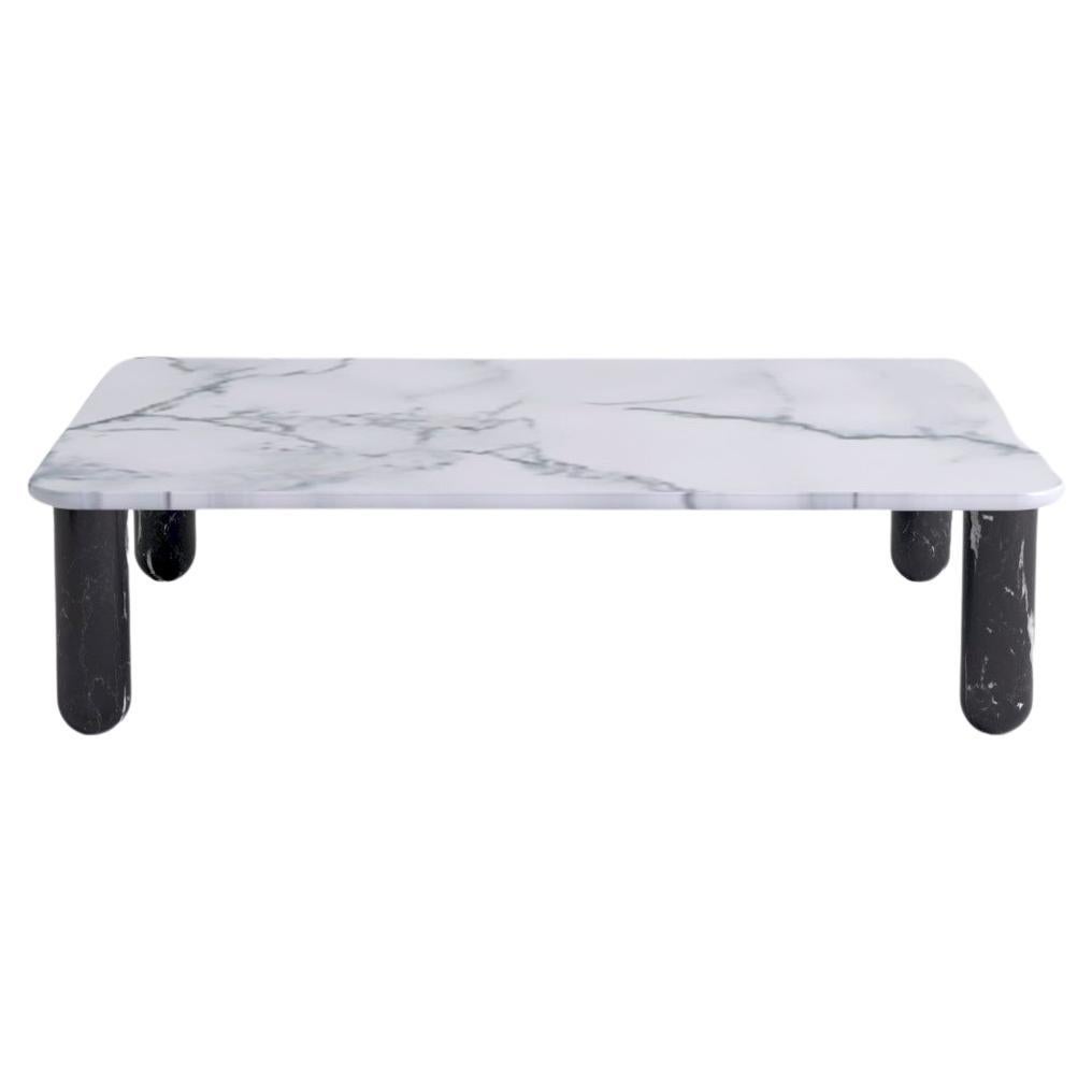 Medium White and Black Marble "Sunday" Coffee Table, Jean-Baptiste Souletie For Sale