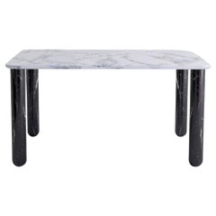 Mesa de comedor mediana "Sunday" de mármol blanco y negro, Jean-Baptiste Souletie