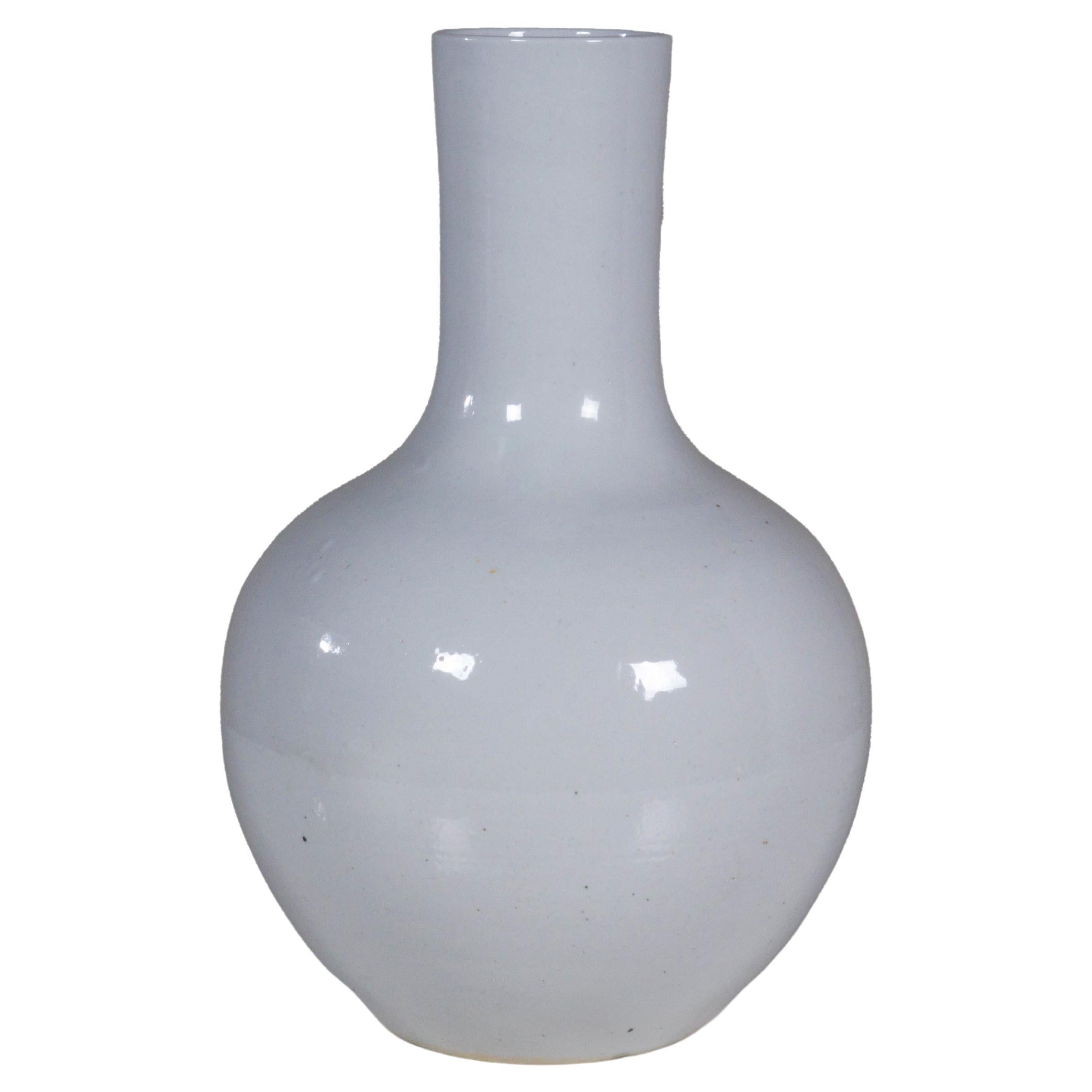 Medium White Ceramic Vase  For Sale