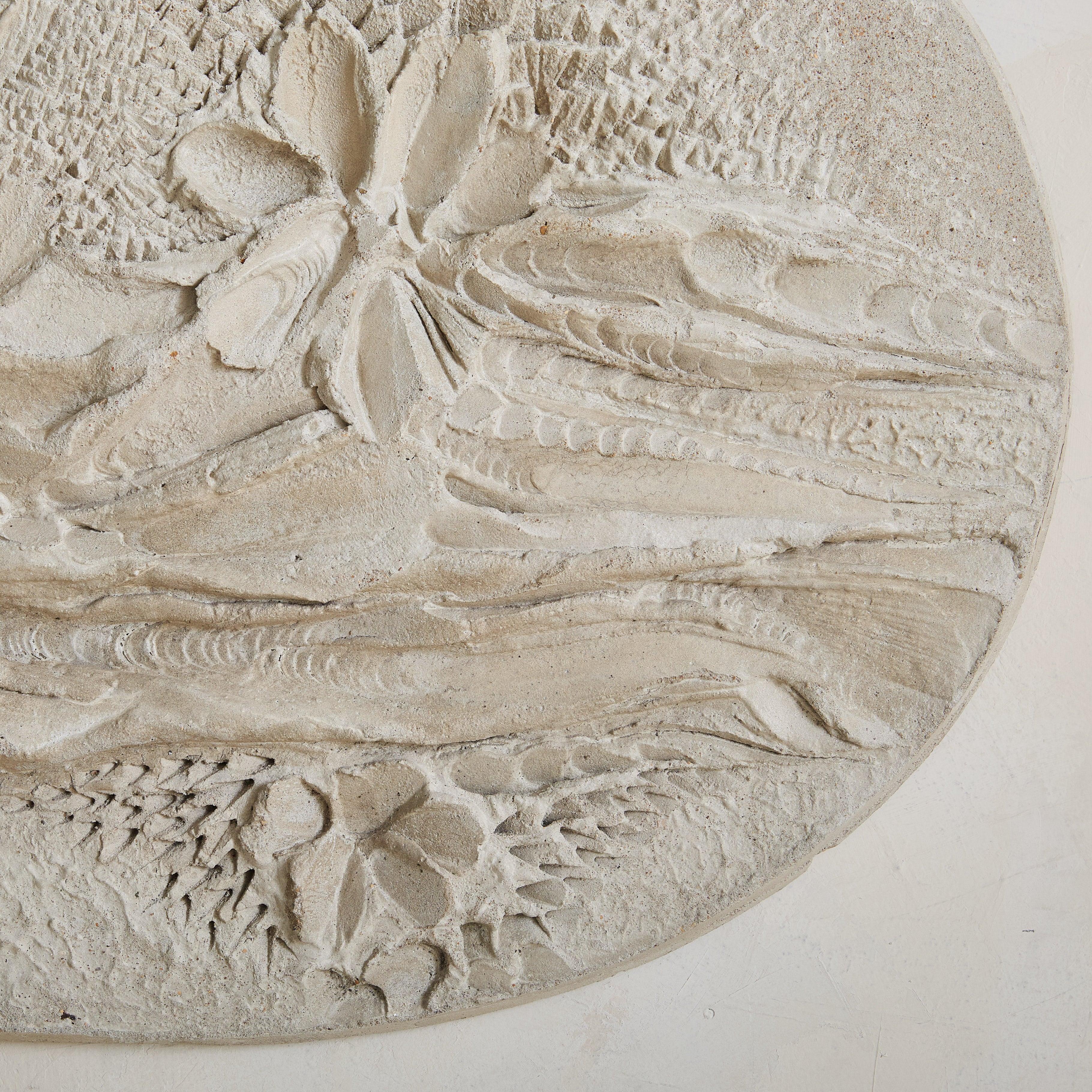 Medium White Concrete Wall Sculpture by Roger Desserprit, 1985 In Good Condition For Sale In Chicago, IL