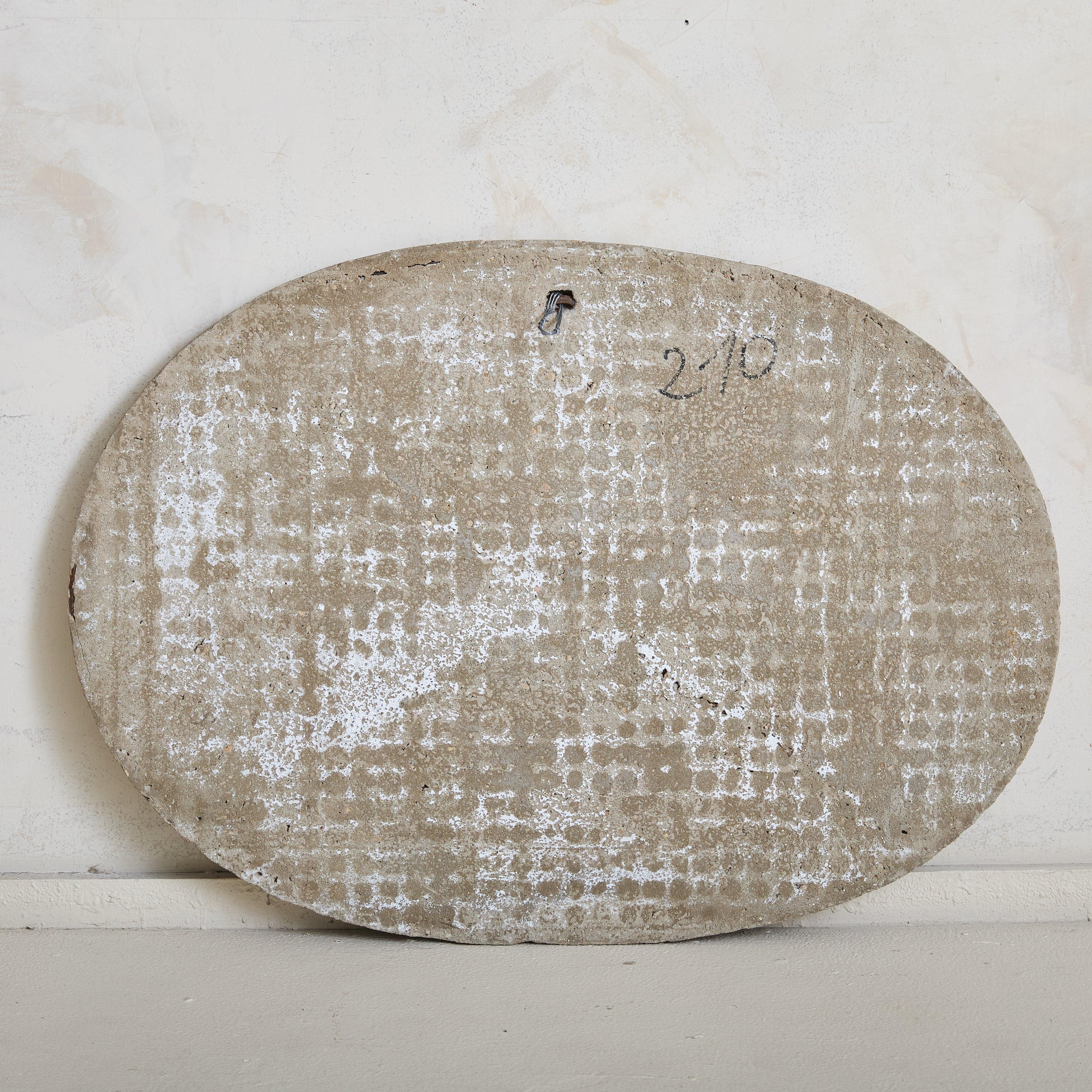 Medium White Concrete Wall Sculpture by Roger Desserprit, 1985 For Sale 1