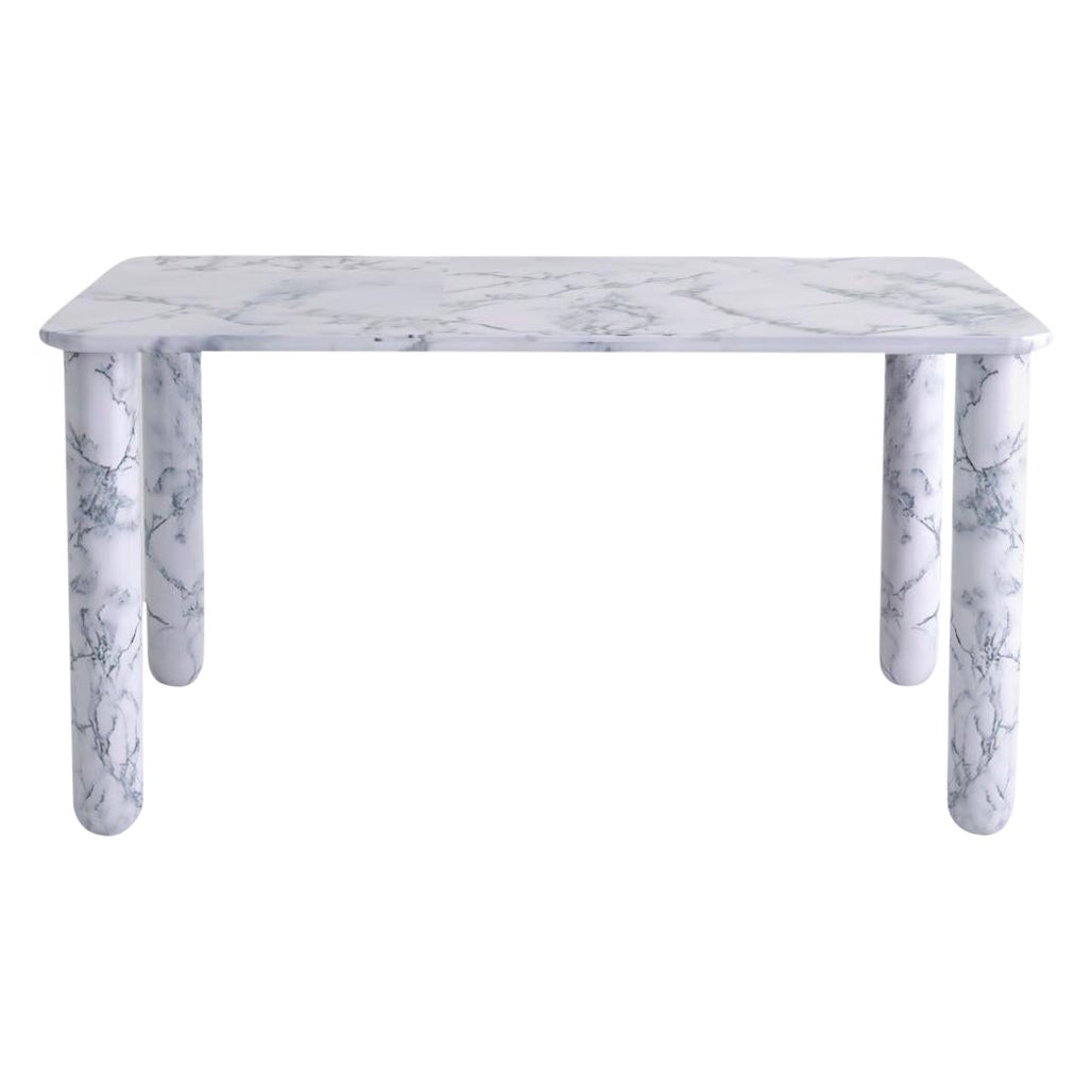 Medium White Marble "Sunday" Dining Table, Jean-Baptiste Souletie For Sale