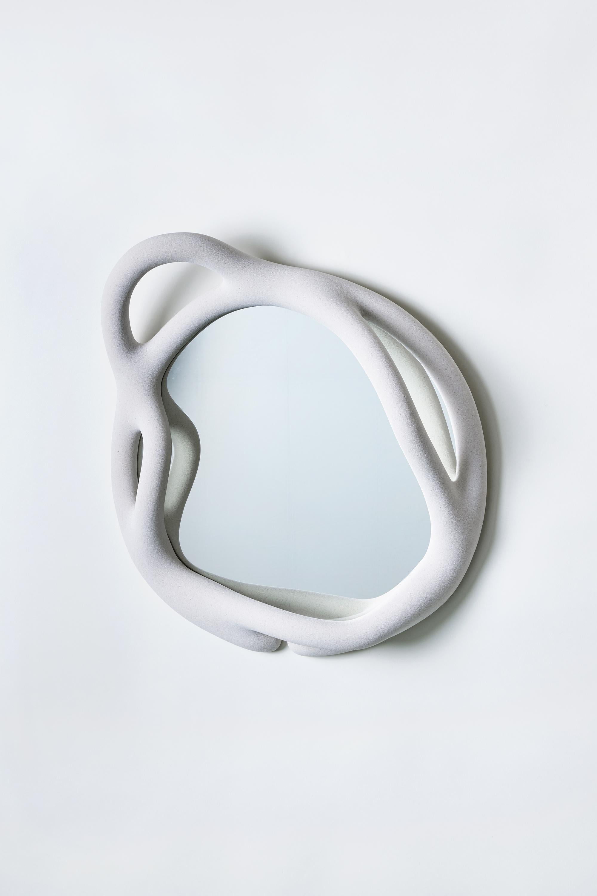 Modern Medium White Portal Mirror by Hot Wire Extensions For Sale