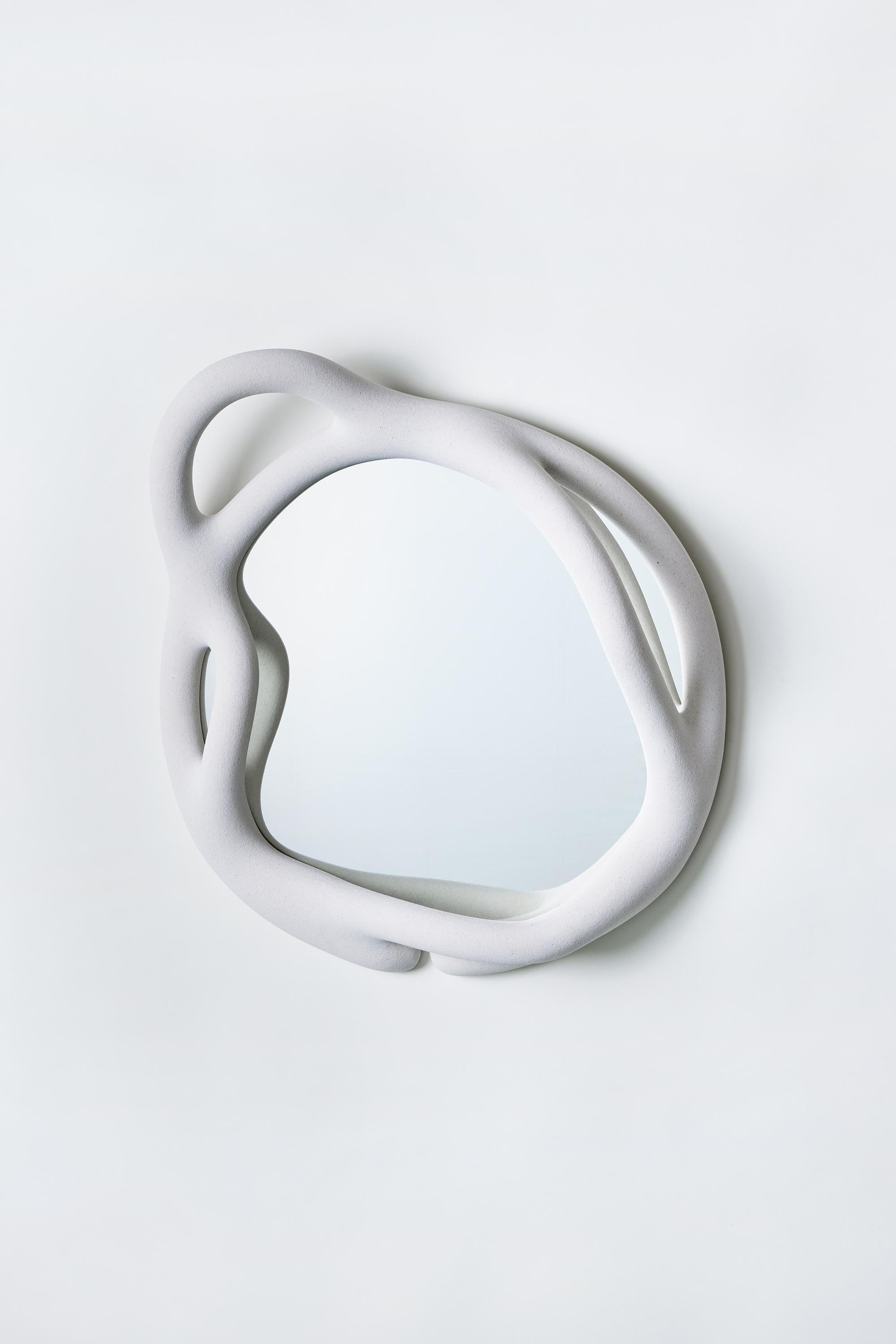 British Medium White Portal Mirror by Hot Wire Extensions For Sale