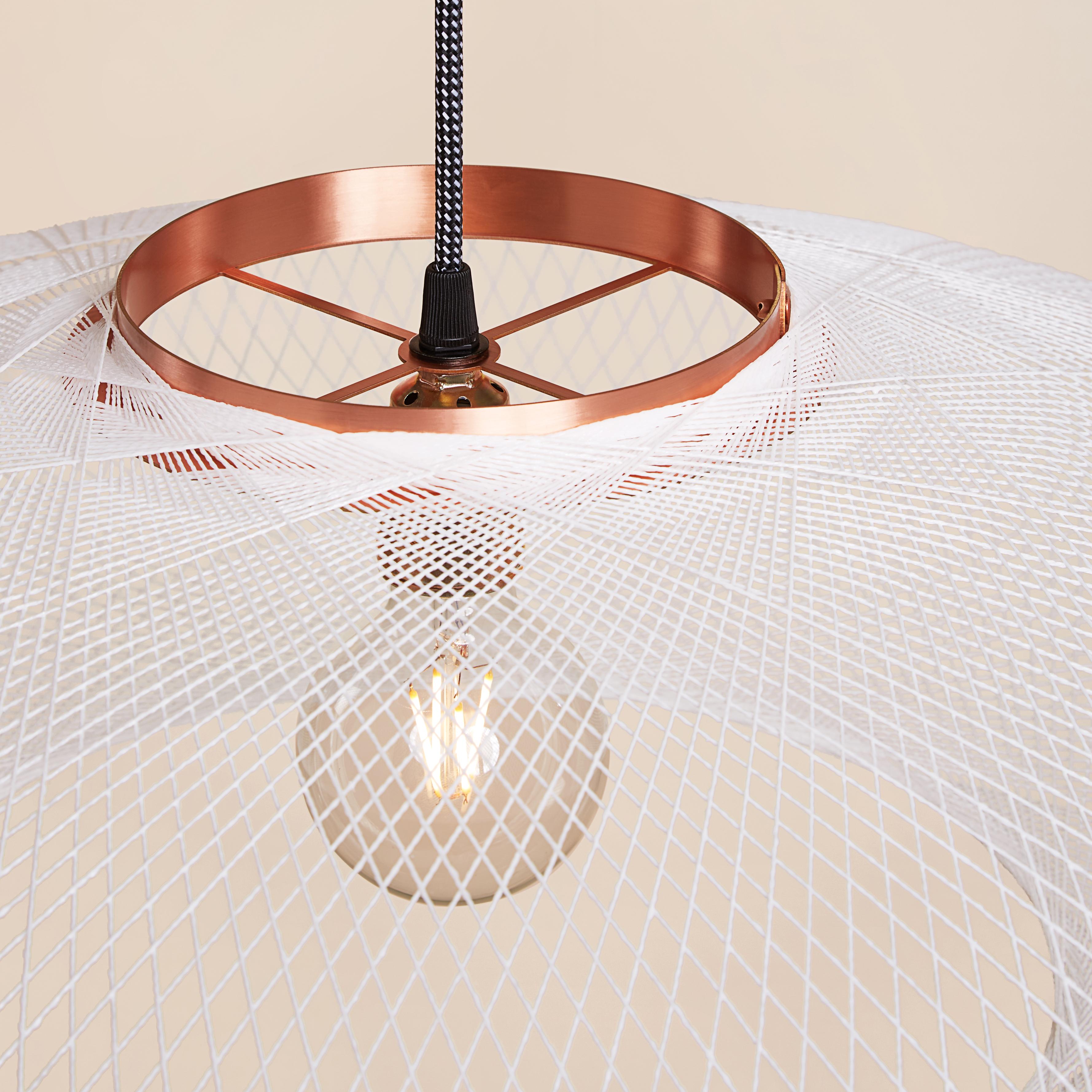 Medium White UFO Pendant Lamp by Atelier Robotiq For Sale 4