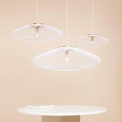 Medium White UFO Pendant Lamp by Atelier Robotiq