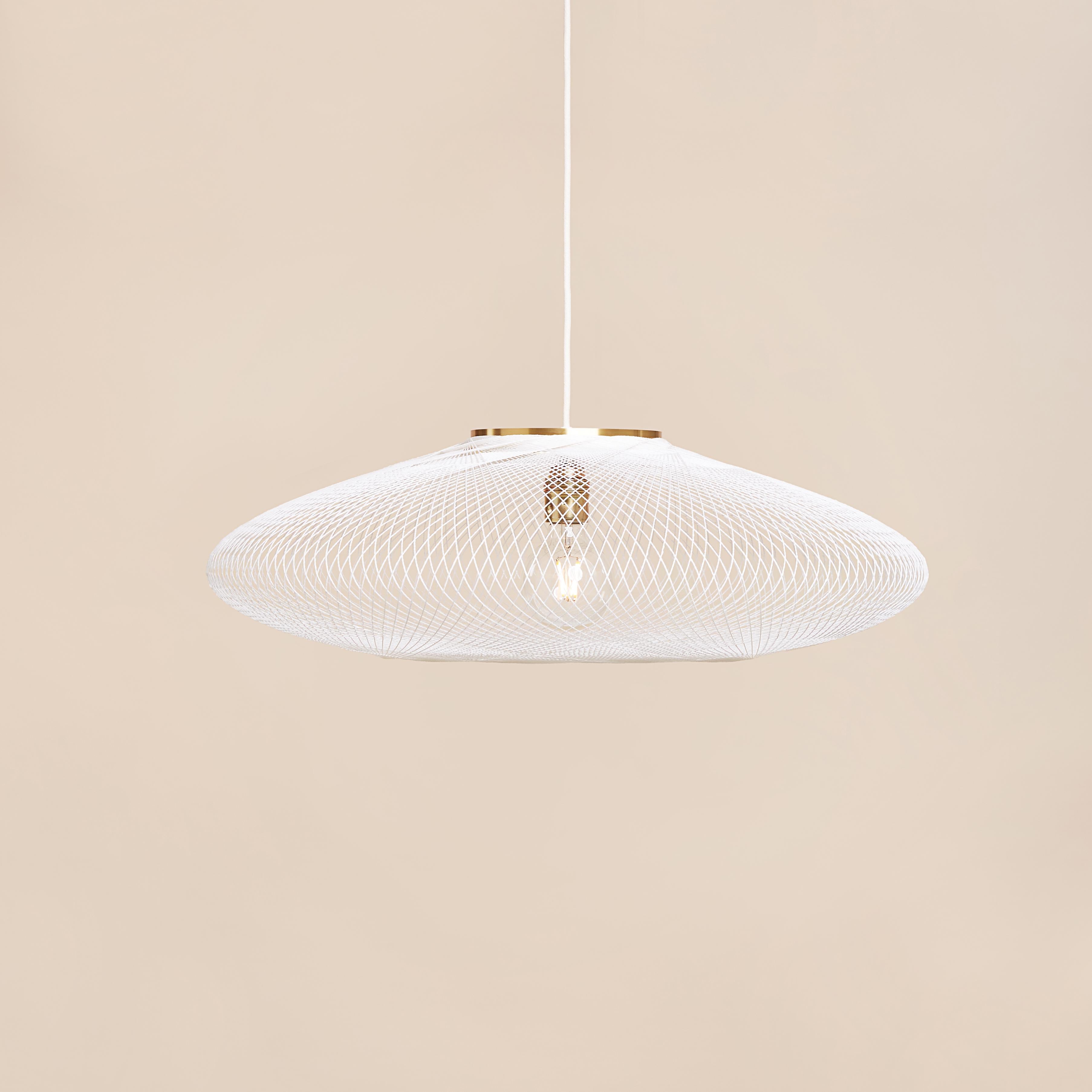 Postmoderno Lampada a sospensione UFO bianca media di Atelier A Robotiq in vendita