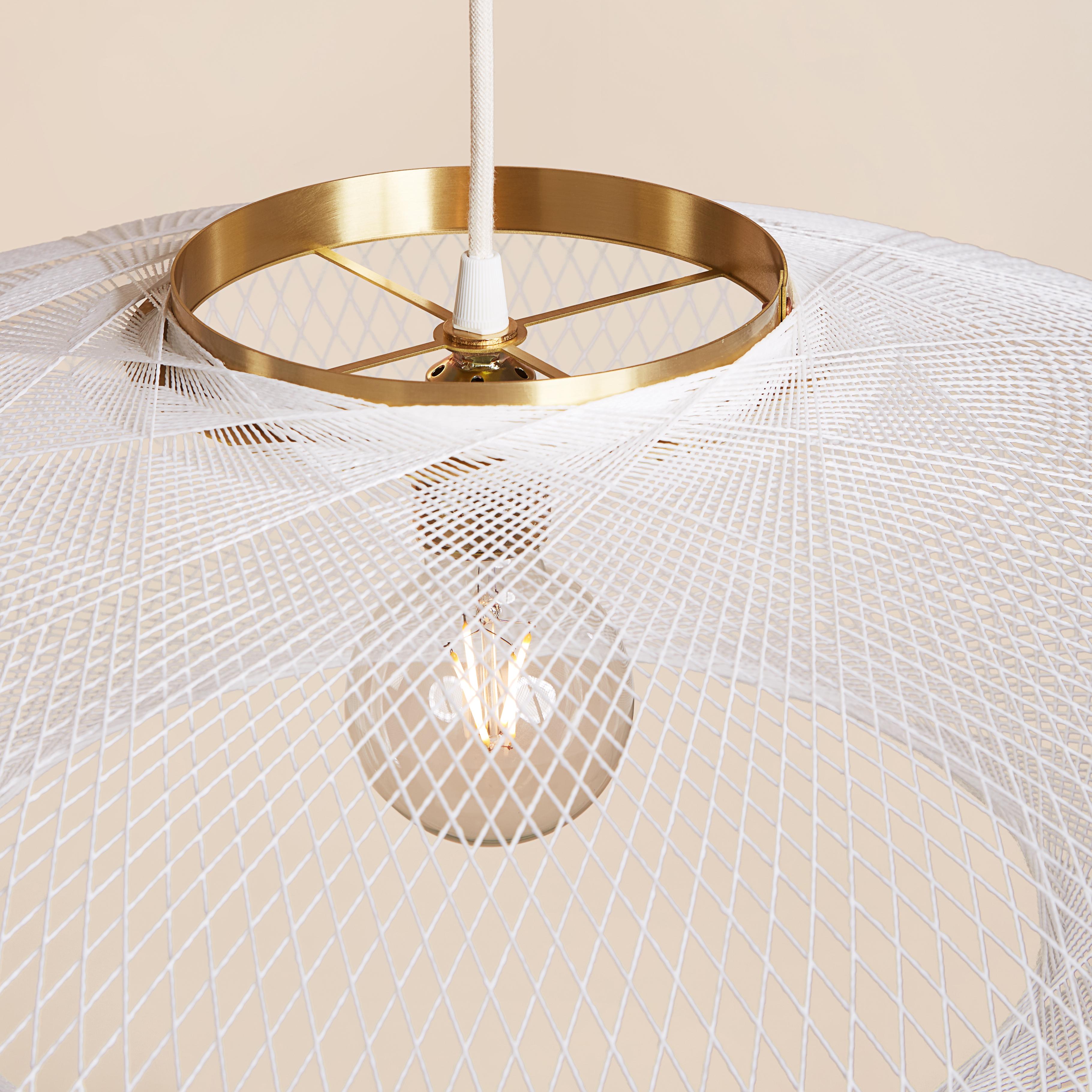 Medium White UFO Pendant Lamp by Atelier Robotiq For Sale 2
