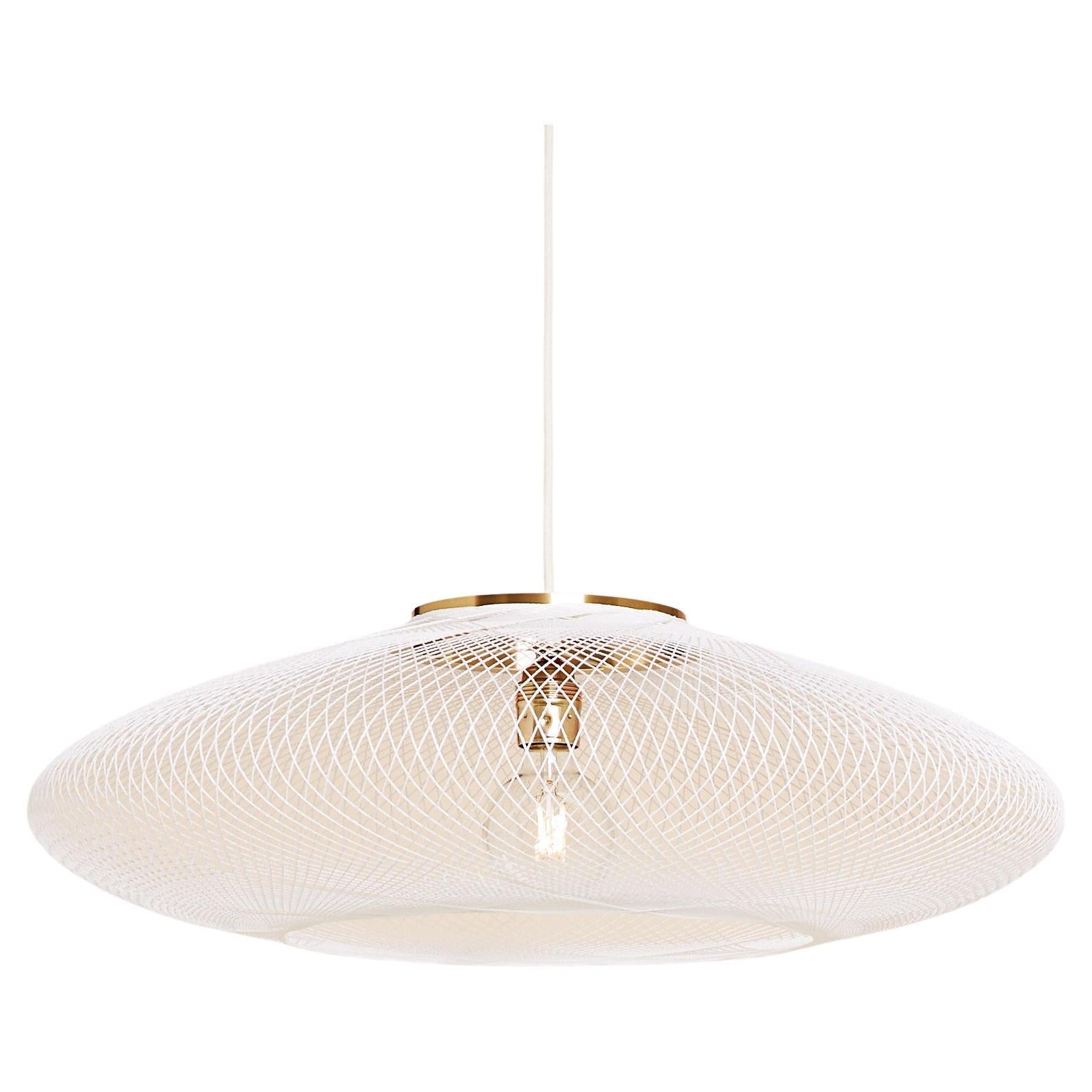 Medium White UFO Pendant Lamp by Atelier Robotiq For Sale