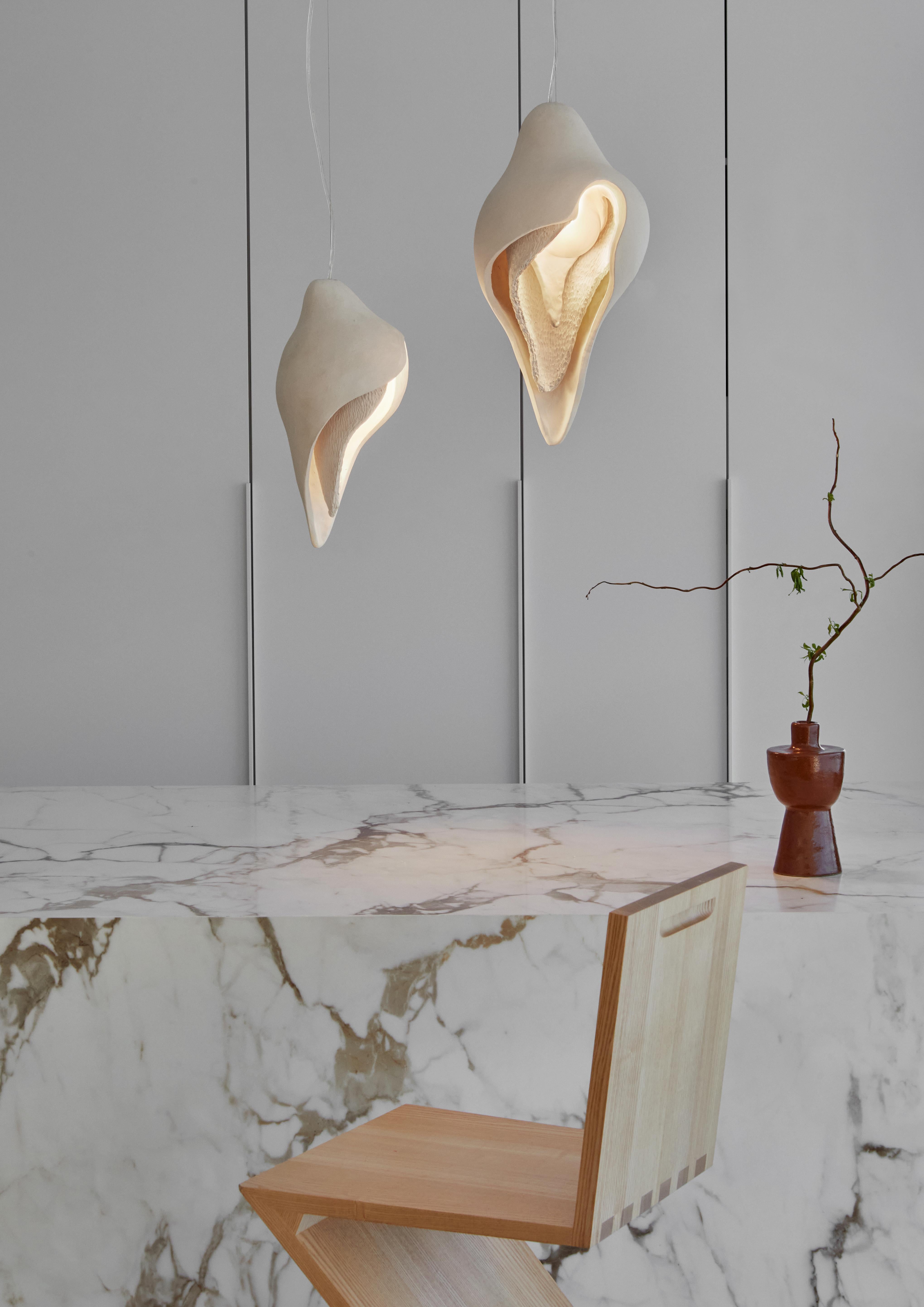 Stoneware Medium Womb Pendant Lamp by Jan Ernst