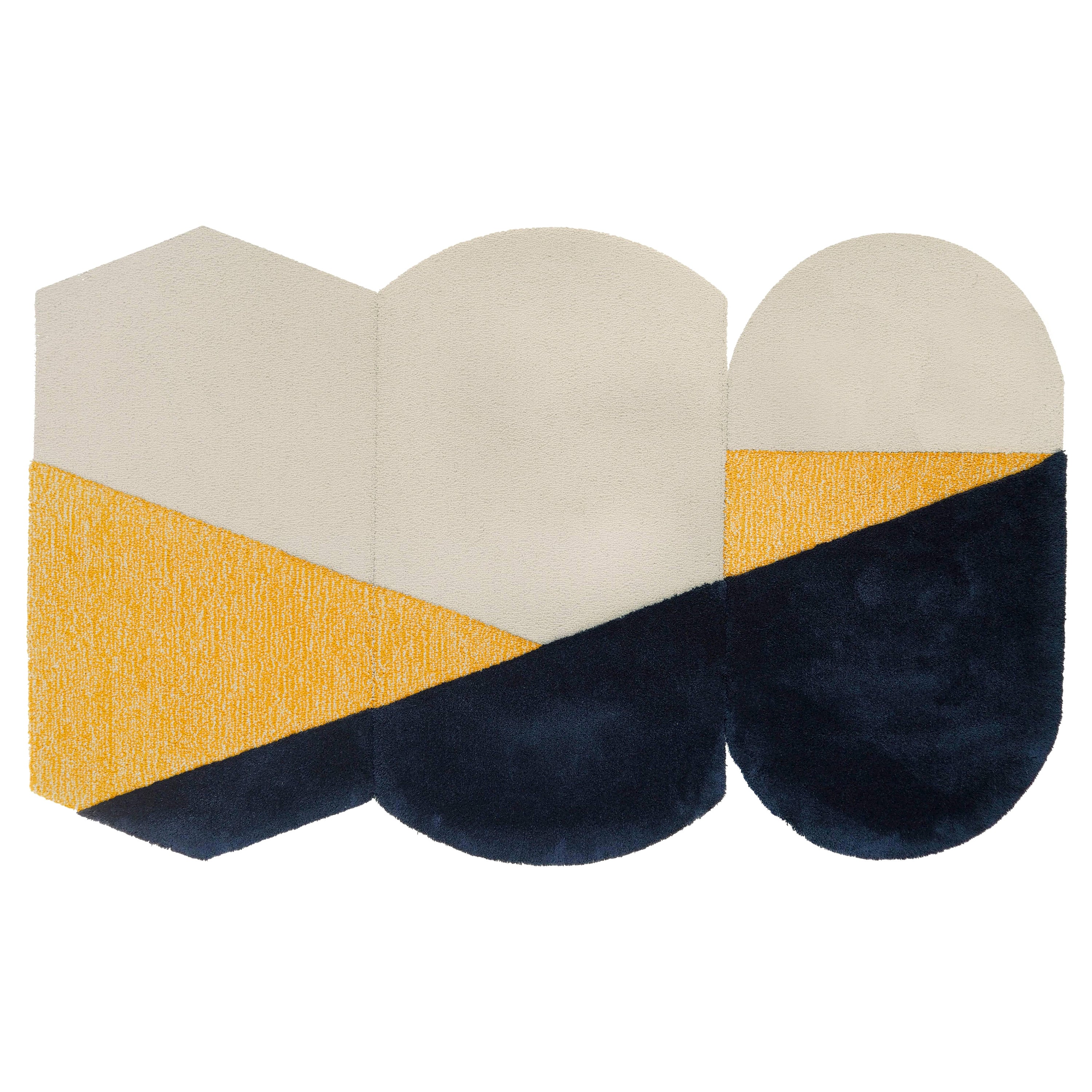 Medium Yellow Gray Oci Rug Triptych by Seraina Lareida