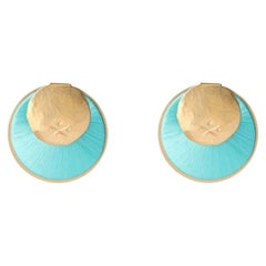 Medium Yoko Earrings in Silk, Bronze & 24k Vermeil Gold by Katerina Makriyianni