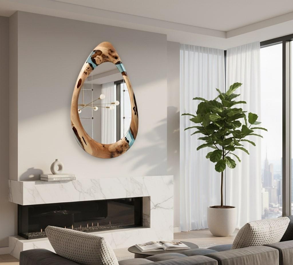 Resina epossidica Specchio Medma: Specchio in resina di noce premium in vendita