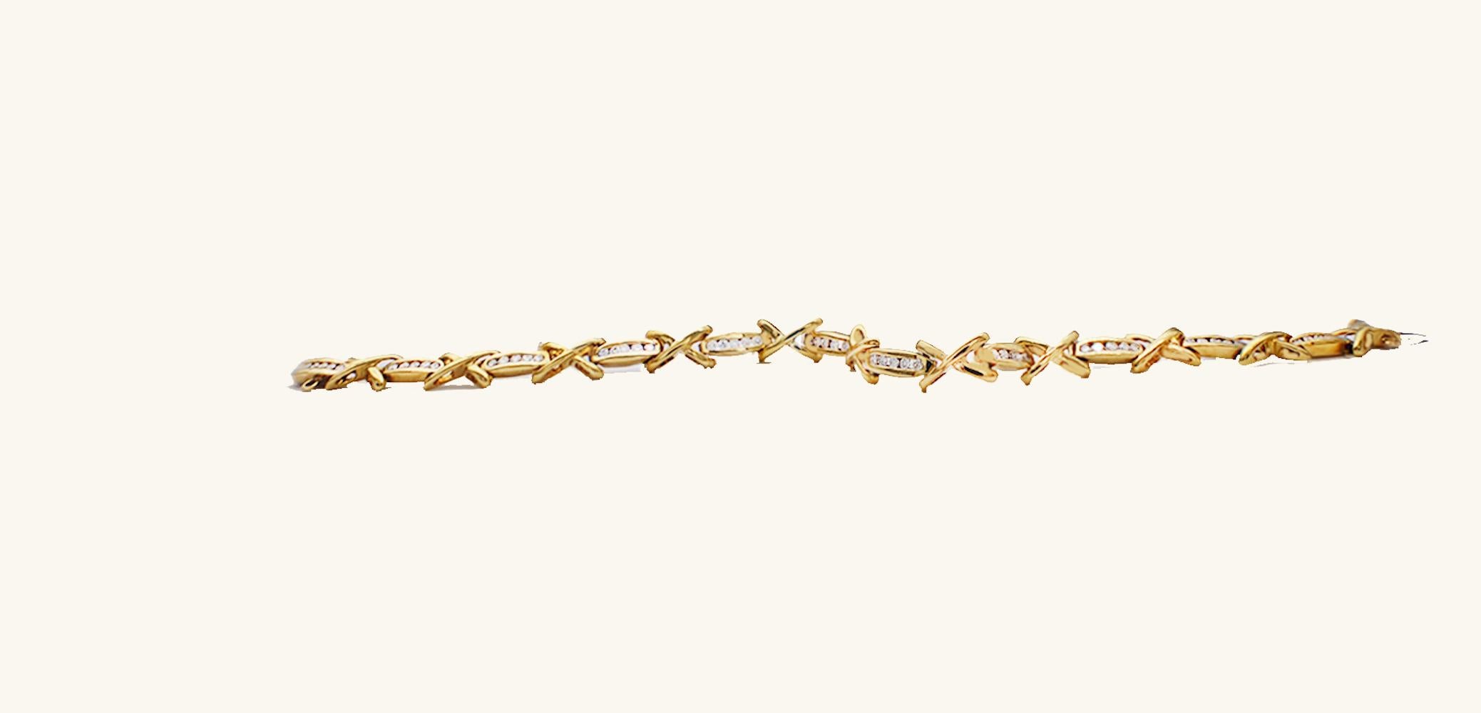 Bracelet tennis à maillons en or 18 carats et diamants VS 1,00 carat Bon état - En vente à Laguna Hills, CA