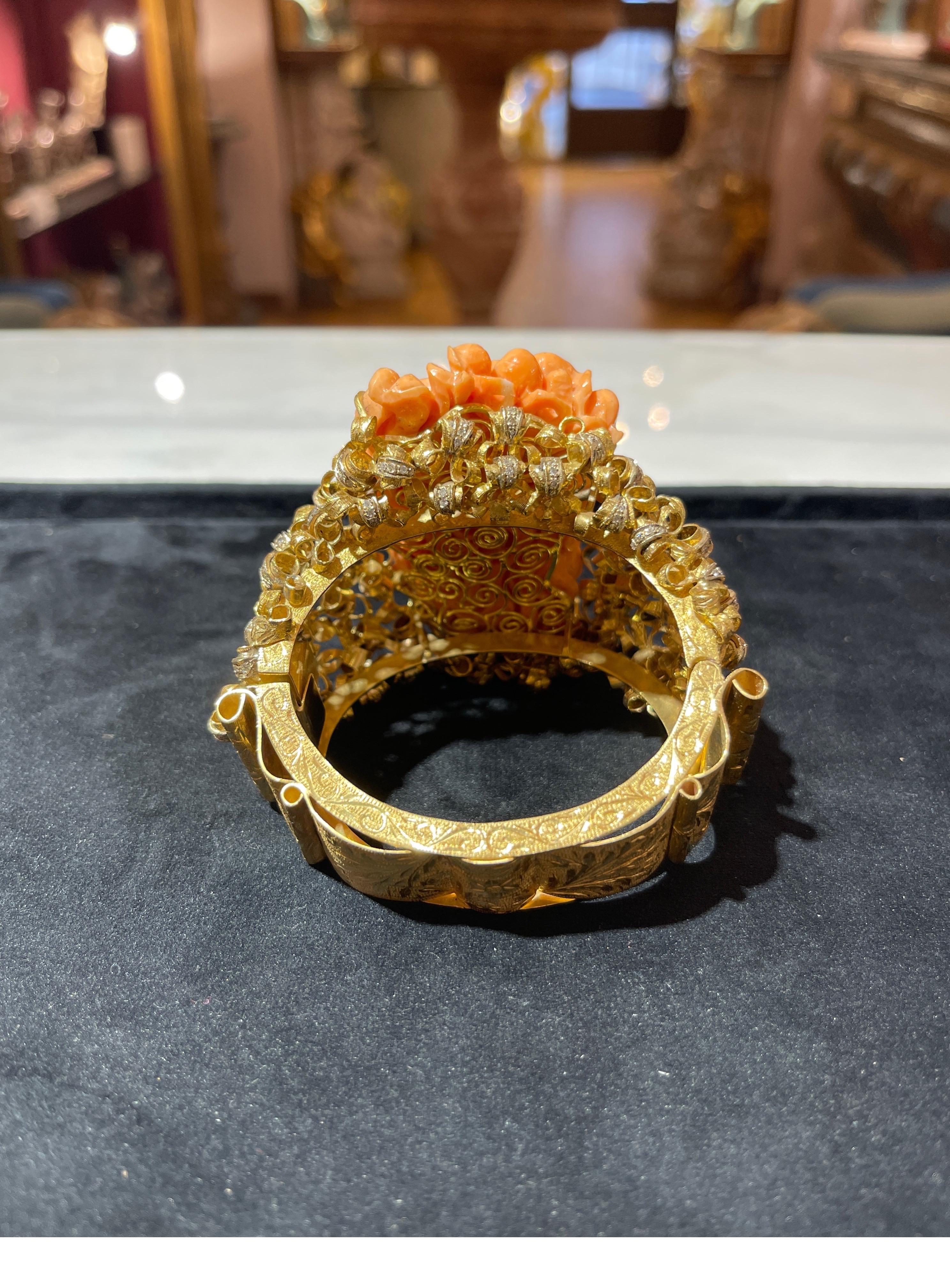 Baroque Medousa Coral Bracelet For Sale