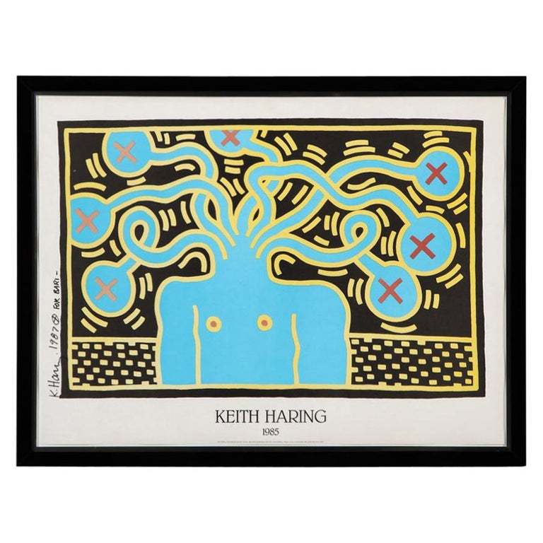 Medusa, 'after' Keith Haring, Offset Lithograph, Blue, Yellow and Black,  Signed at 1stDibs