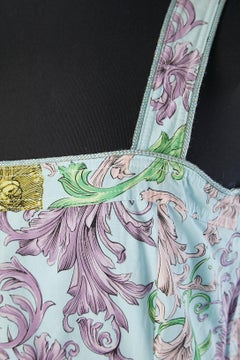 Medusa and pastel printed cotton dress Versace Jeans Couture