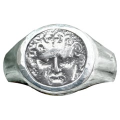 MEDUSA Authentic Ancient Greek Coin 4th Cent. AD Silver Ring