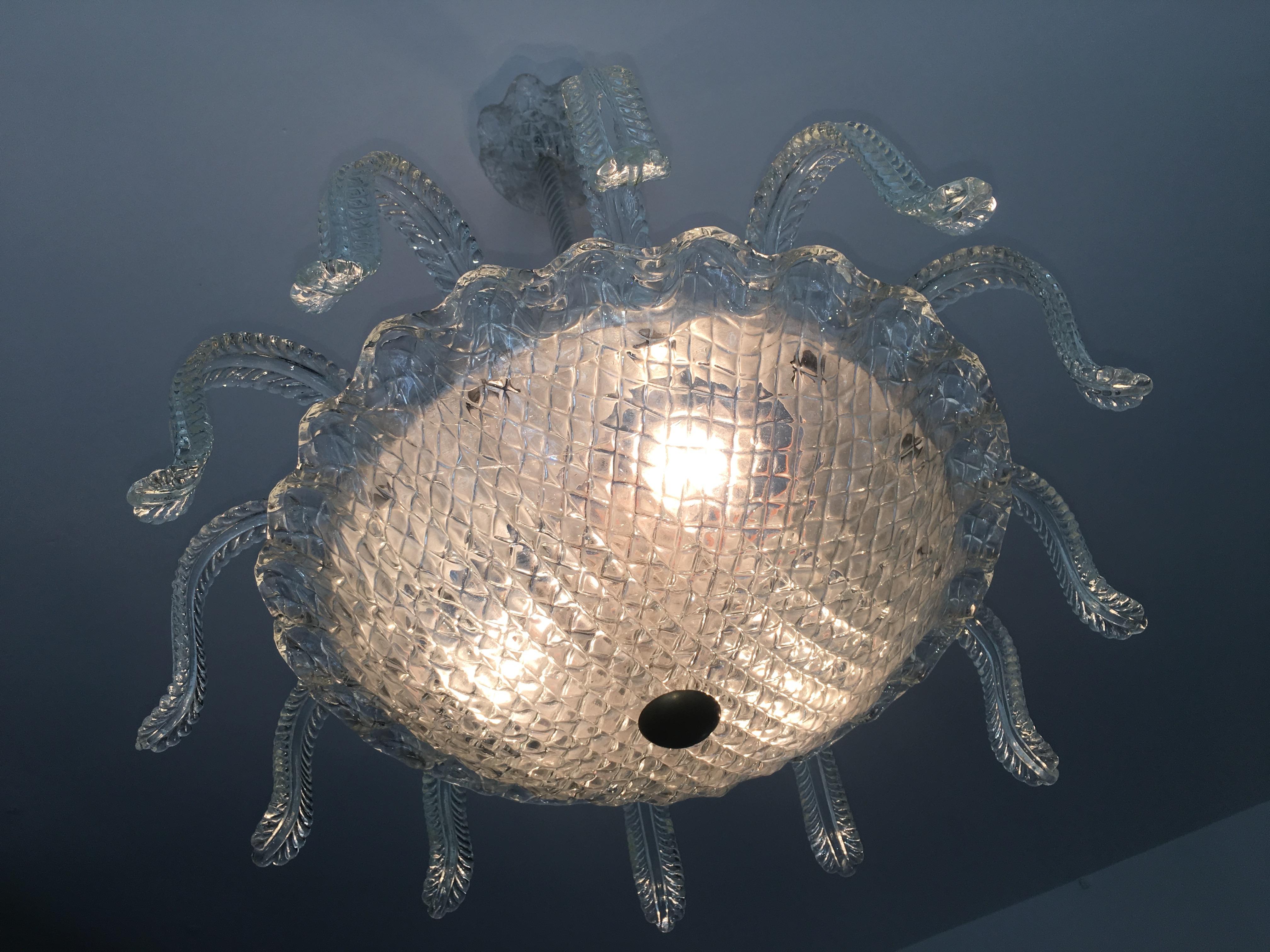 Hand-Crafted Magnificent Medusina by Barovier & Toso, Murano, 1950s For Sale