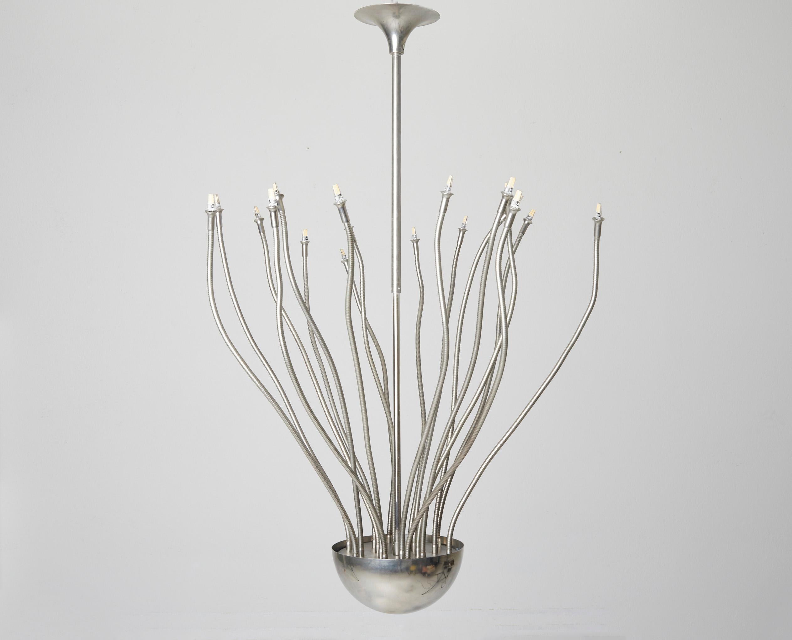 Mid-Century Modern Mid-century Medusa Metal Ceiling Light by Florian Schulz, Germany, 1980 For Sale