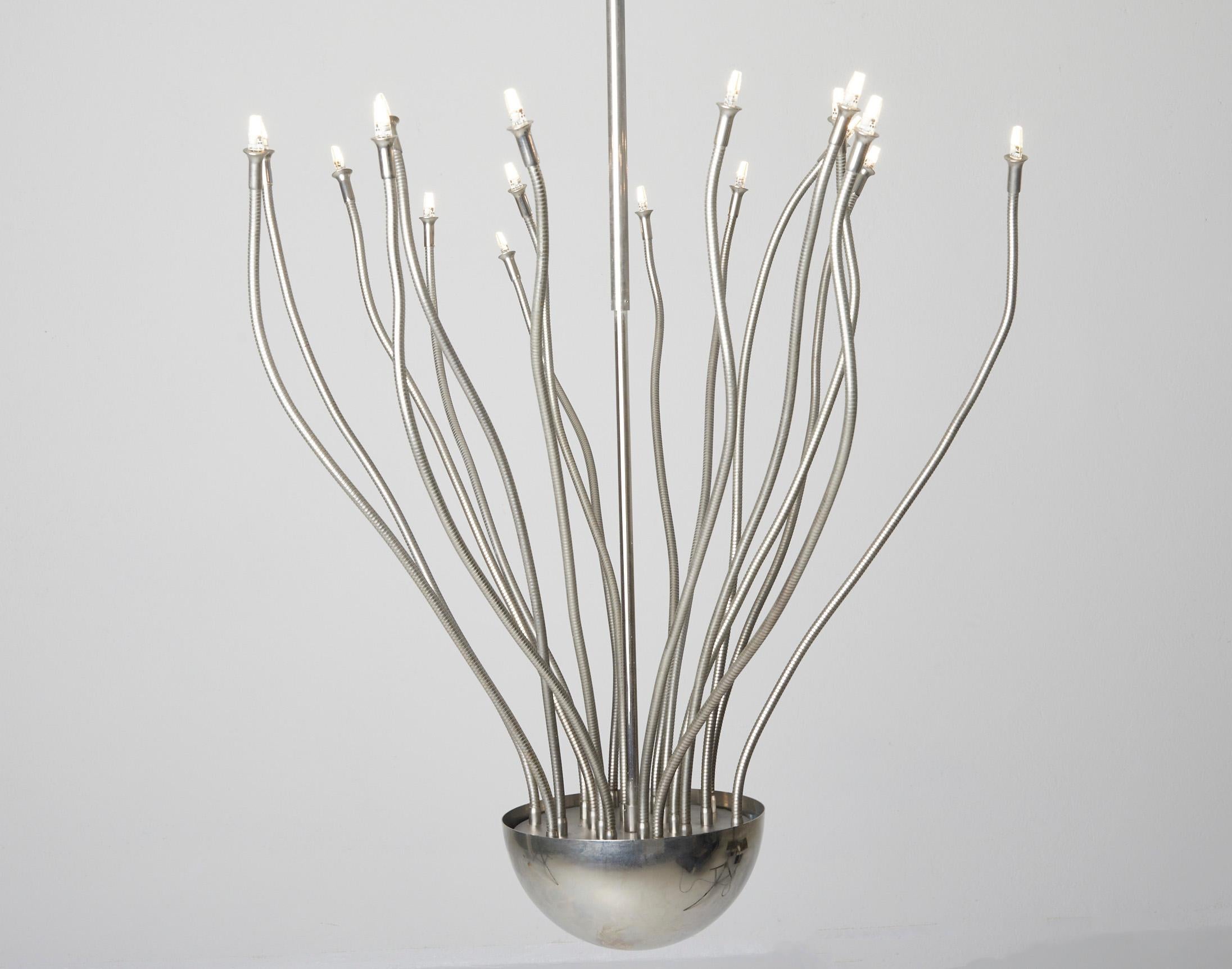 Mid-century Medusa Metal Ceiling Light by Florian Schulz, Germany, 1980 In Good Condition For Sale In Renens, CH
