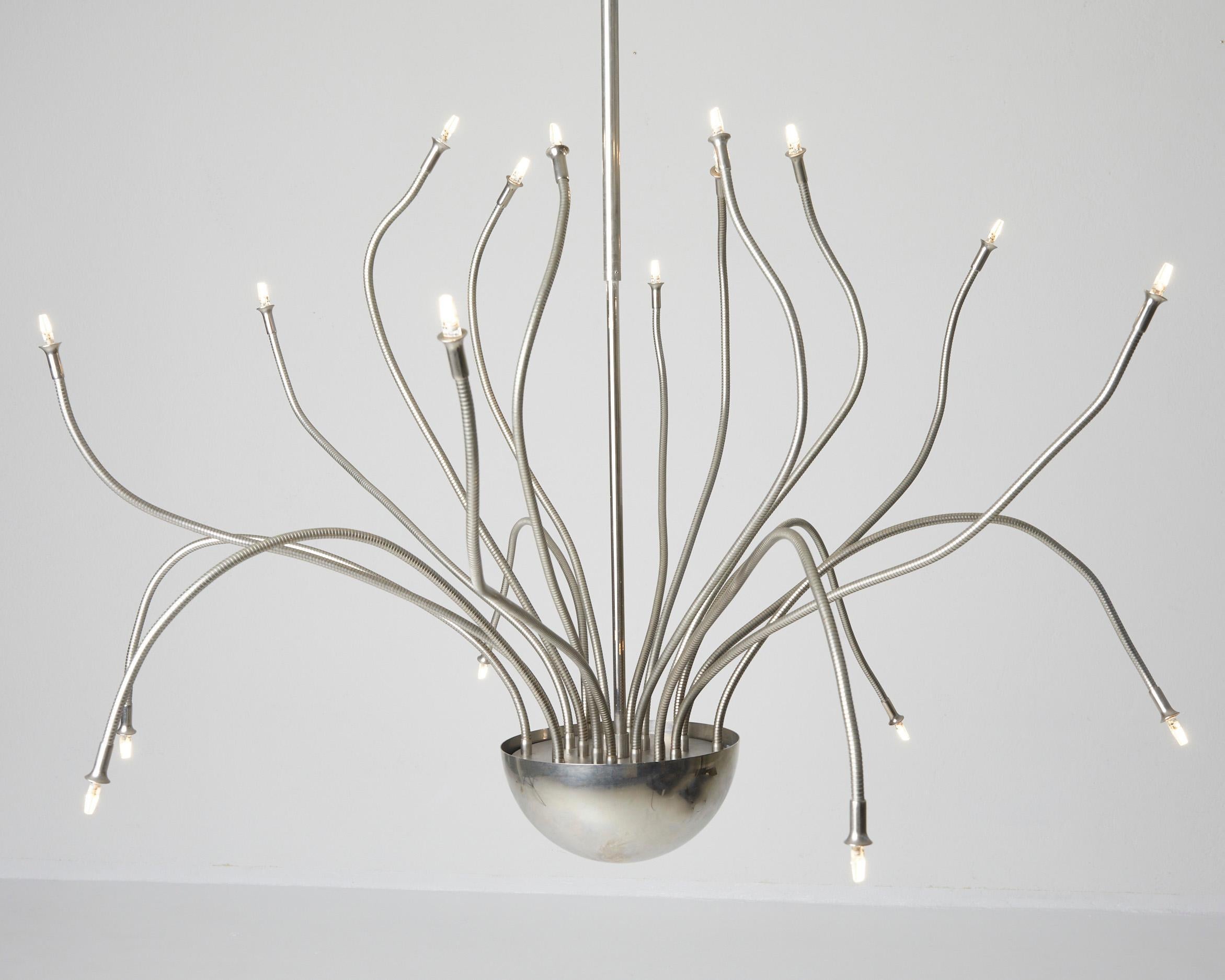 Mid-century Medusa Metal Ceiling Light by Florian Schulz, Germany, 1980 For Sale 1