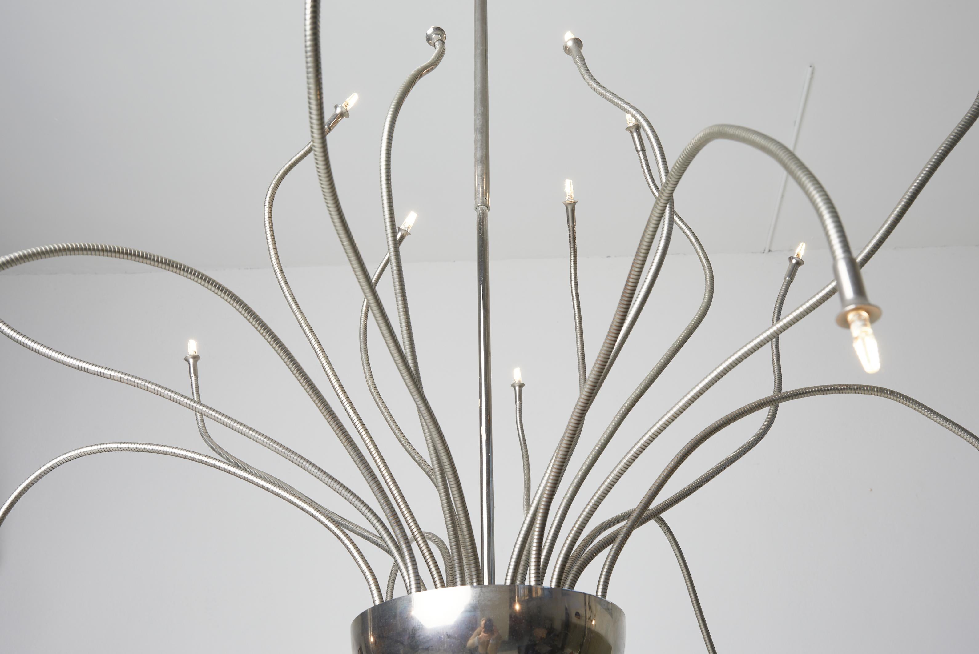 Mid-century Medusa Metal Ceiling Light by Florian Schulz, Germany, 1980 For Sale 3
