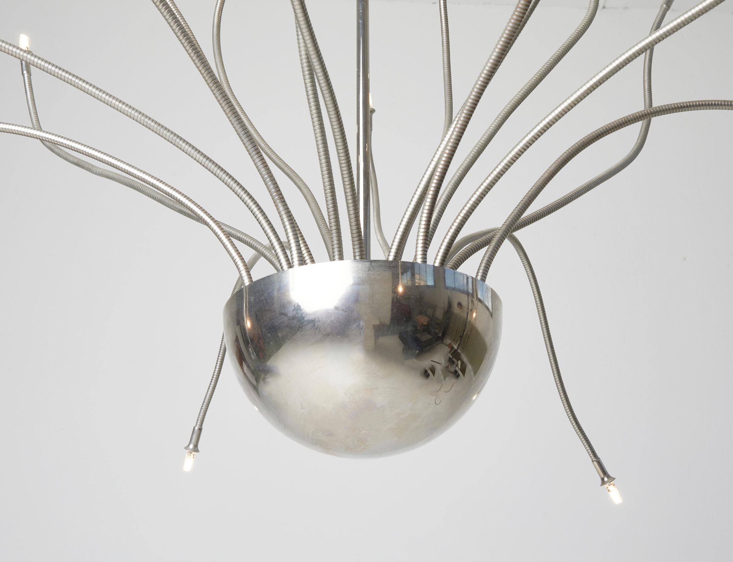 Mid-century Medusa Metal Ceiling Light by Florian Schulz, Germany, 1980 For Sale 4