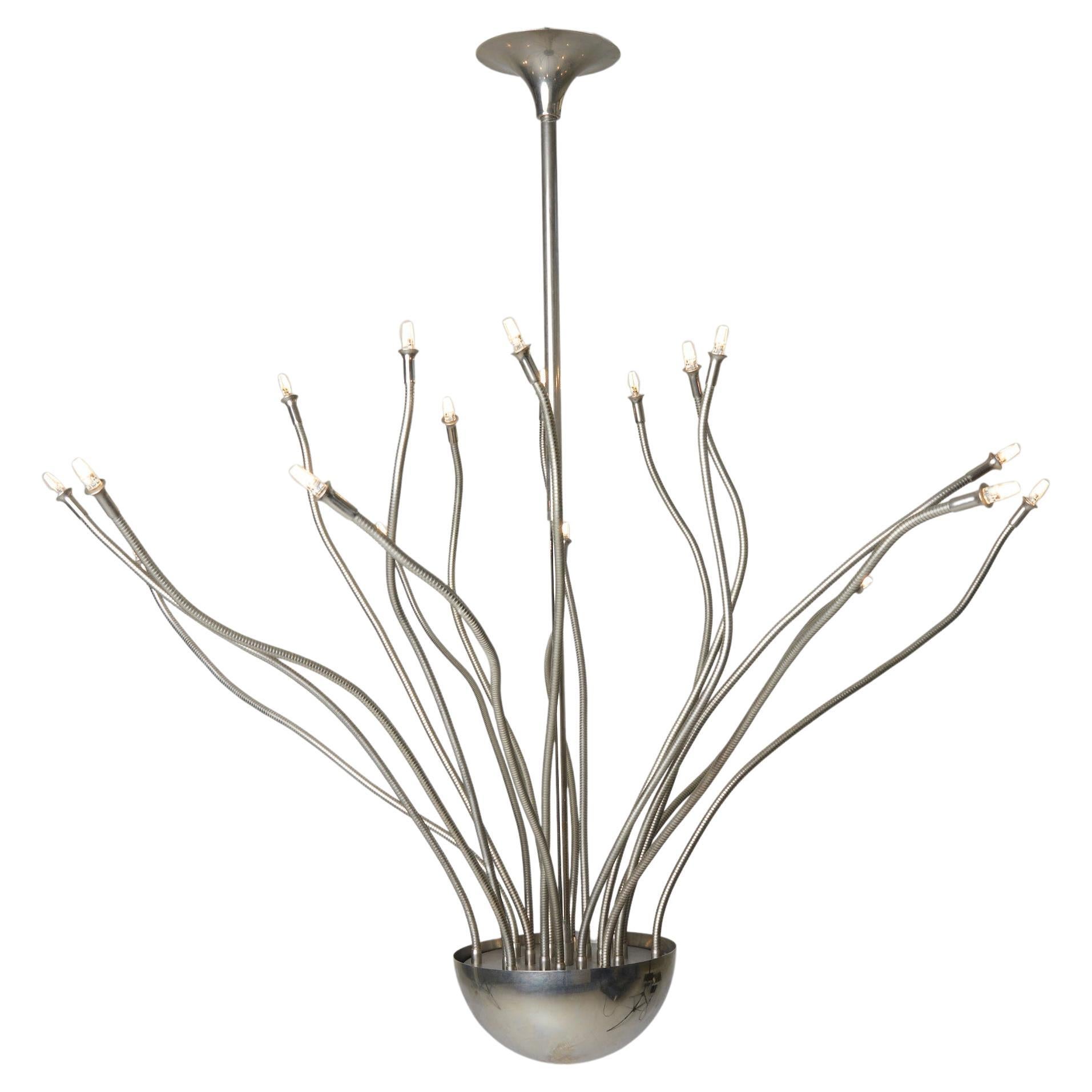 Mid-century Medusa Metal Ceiling Light by Florian Schulz, Germany, 1980
