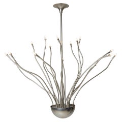 Vintage Mid-century Medusa Metal Ceiling Light by Florian Schulz, Germany, 1980