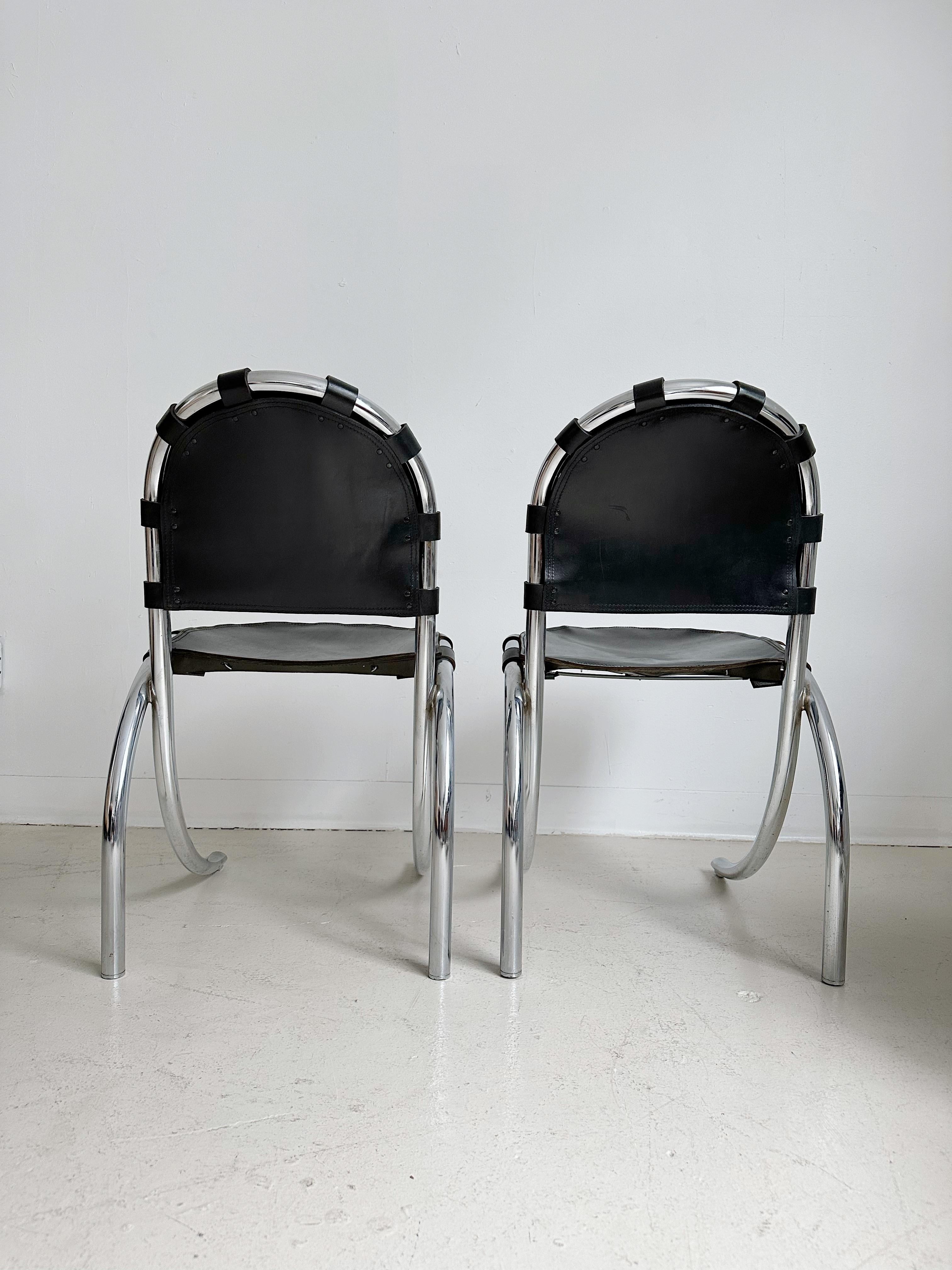 Leather Medusa Dining Chairs by Studio Tetrarch for Alberto Bazzani, 60's 