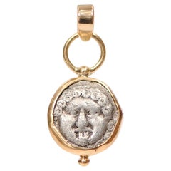 "Medusa" Pendentif Drachme en Argent avec 18K