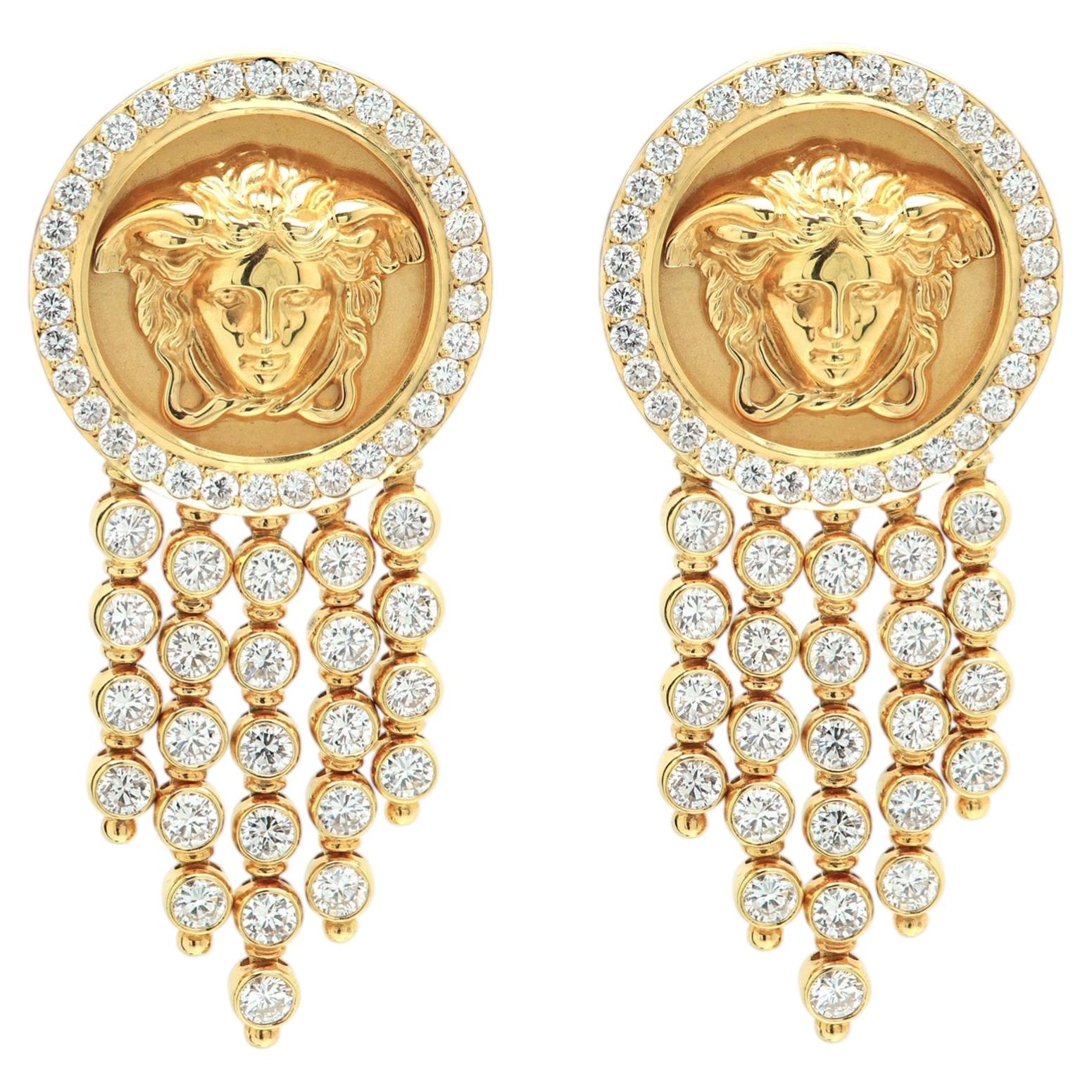 Medusa Gold and Diamond Earrings by Versace