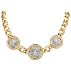 Medusa Gold- und Diamant-Halskette von Versace