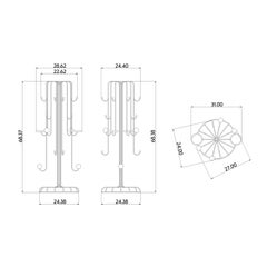 Medusa Coat Rack by Design VA . Aluminum & Wood Elements