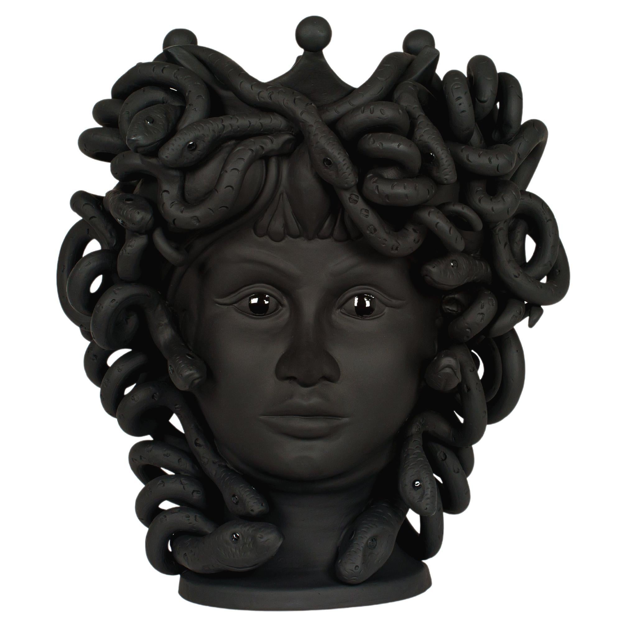 Alice Gavalet, Paris, 21st Century, Unique Blue Ceramic Bust Pot For Sale  at 1stDibs