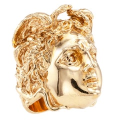 Medusa Head Figural Gold Ring