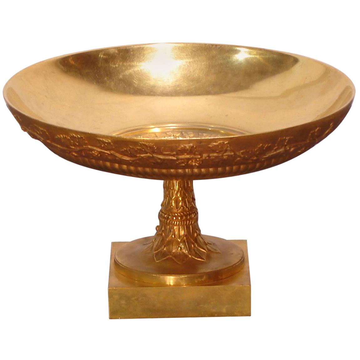 Medusa Head Golden Bronze Centrepiece Fruit Bowl Empire Period, France