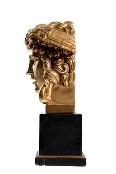 Medusa in gilded marble