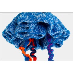 "Medusa" lamp made of crochet and mixed yarns